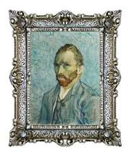 STAMPA CARTA TELATA QUADRO VINCENT VAN GOGH AUTORITRATTO CORNICE BAROCCA CM55X45