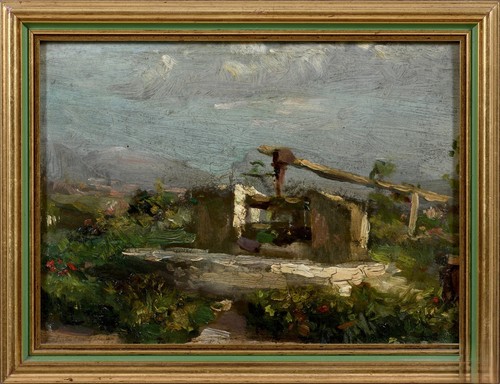 Dipinto olio cartone - su,
