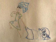 Borsa di tela Inside Out: 100% cotone, ricamata a mano, filo DMC