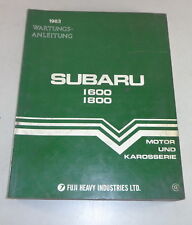 Manuale Di Officina Motore Carrozzeria Subaru 1600 1800