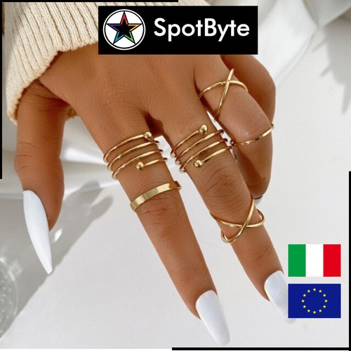 Set anelli donna dorati - set,