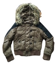 Patrizia Pepe Piumino d'oca donna tg 42 Giacca Cappuccio Marrone Jacket Bomber