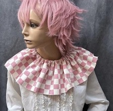 Vtg Pink Check clown ruff