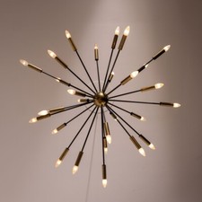 Stilnovo anni '50 Sputnik Lampadario 28 raggi ORIGINALE 120 cm ! Arredoluce Raro