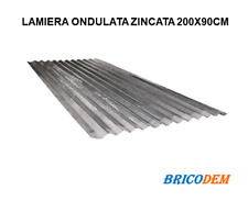 LAMIERA ZINCATA ONDULATA FOGLIO 200x90 CM - SPESS. 0,25 mm COPERTURA TETTO