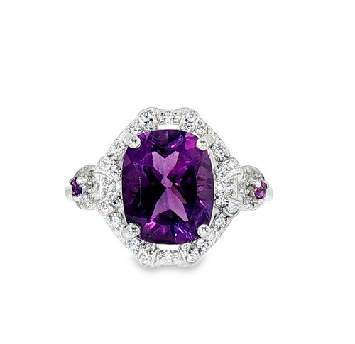 Anello ametista cuscino