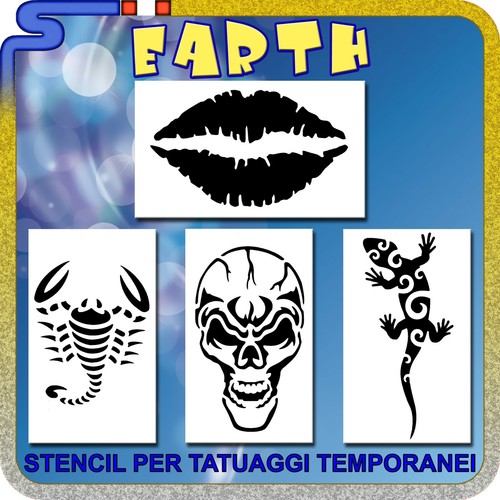 Stencil tattoo earth per - tattoo, "earth"