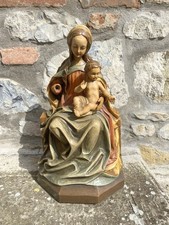 Scultura In Legno Madonna con bambino Dolfi da restaurare