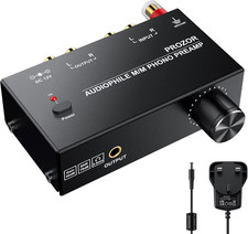 PROZOR Preamplificatore Phono Preamplificatore con Controllo Volume Stereo MM Giradischi Amp