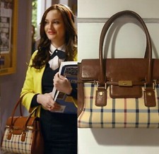 Borsa a mano Gossip Girl Blair Waldorf Brooks Brothers borsa a tracolla rossa blu navy a quadri