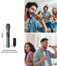 MICROFONO PROFESSIONALE WIRELESS DINAMICO USB BLUETOOTH SENZA FILI KARAOKE
