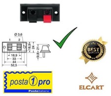 Morsettiera 2 poli per altoparlante - morsetto a molla per casse acustiche