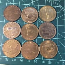 LOTTO 9 MEDAGLIE TOKEN Medaglia SHELL Anni 70 Volistoria Volopionieri