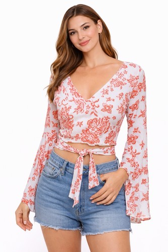 Crop top solemio floreale - solemio, m
