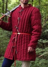 Gambeson Costume Medievale Imbottito Spessa Rievocazione Rinascimentale...
