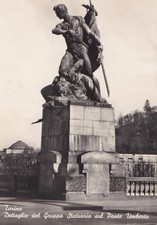 Cartolina Piemonte -TORINO -Dettaglio del Gruppo Statuario  sul Ponte Umberto-