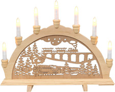 Arco in Legno a 7 Punti Luce, Circa 45 X 4 X 33 Cm, 33 Cm