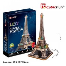Puzzle 3D TORRE EIFFEL PARIGI CON LUCI A LED 82 pezzi CubicFun