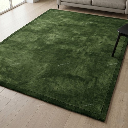 Tappeto moderno lana verde - lana,