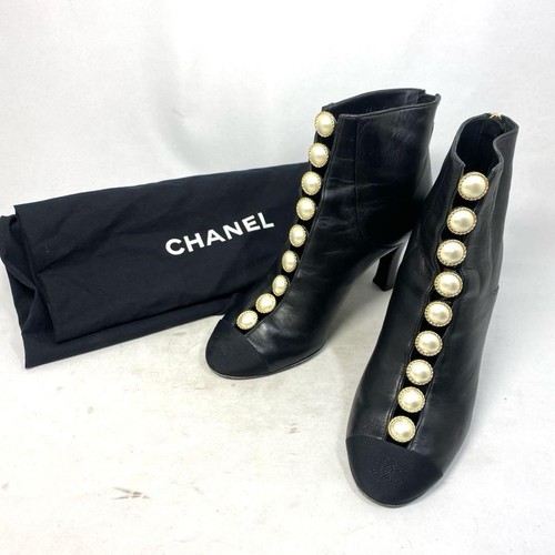 Chanel stivali stivaletti neri - chanel,