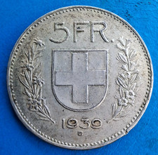 Svizzera 5 Franchi In Argento