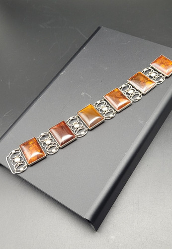 Bracciale ambra terra pesci - bracciale,