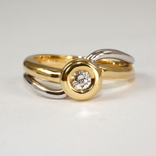 Solitario anello 585 oro - in,