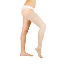 Calze Elastiche Antitrombo punta aperta In Cotone Autoreggenti compressione KL2