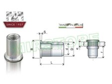 50 INSERTI (RIVETTI) FILETTATI