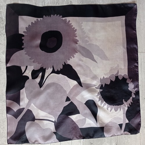 Foulard vintage noir gris - foulard,