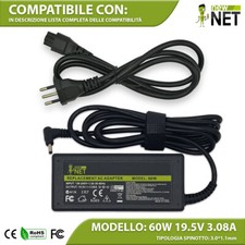 Caricabatterie compatibile con Asus Eee Slate B121-1A016F 60W 19,5V 3,08A