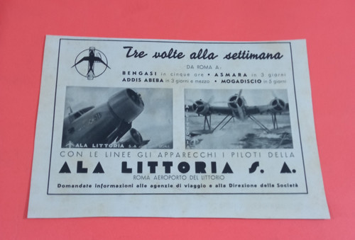 Pubblicita 1937 ala littoria - 1937,