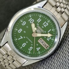 OROLOGIO DA COLLEZIONE SEIKO 5 AUTOMATICO JAPAN UOMO VINTAGE QUADRANTE COLORE VERDE a2043-U