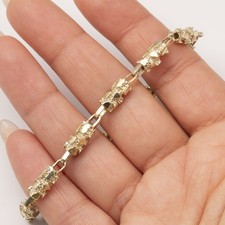 Bracciale A Nappa Con Anello A Barile 6Mm In Oro Giallo 10K 7.75"