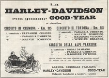 PUBBL. 1923 MOTO HARLEY DAVIDSON VITTTORIE FARAGLIA CLASSIFICHE CIRCUITI  LUCCA