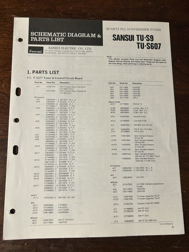 Sansui tu s607 - sansui, tu-s9