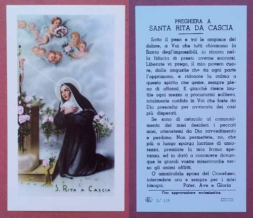 Santino holy card rita da - card:, s.