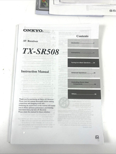 Onkyo integra sr508 - onkyo, tx-sr508