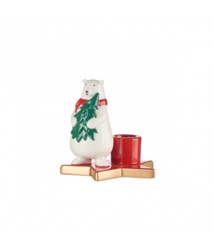 Portacandela natale orso - portacandela,