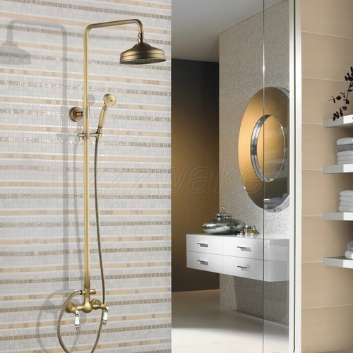 Antico set doccia bagno - , ottone
