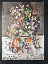 Disegno originale MARTINO DELEGO (21x30 cm) 2014 - tecnica mista su cartoncino