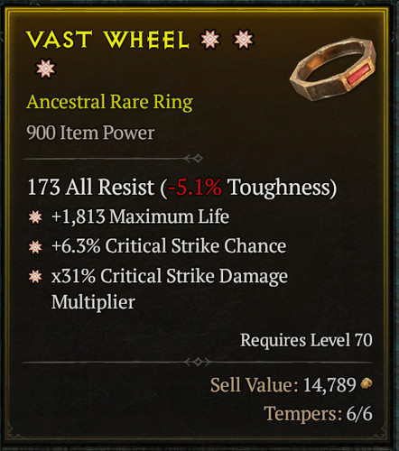 Diablo anello 3ga giga - 4,