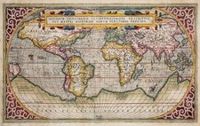 HUGE historic 1589 WORLD MAP