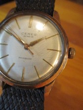 Montre Ancienne Homme CERES GENEVE INCABLOC EN ETAT DE MARCHE plaqué or 20 micro
