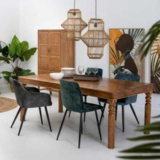 TAVOLO ETNICO ORIENTALE LEGNO MASSICCIO cm100x200H76 Scrivanie e tavoli pranzo