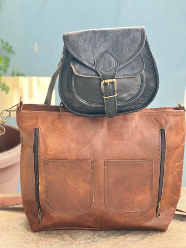 Borsa tracolla pelle - pelle, 16"
