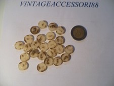24 BOTTONI 2 FORI RESINA COLORE ECRU MARRONE EFFETTO CORNO 1,3 CM SARTORIA SARTO