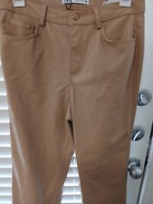 Pantalone ZARA beige ecopelle