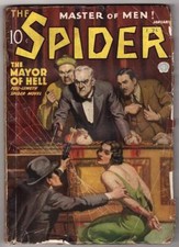 The Spider Jan 1936 John Newton Howitt GGA Bondage Cvr - Pulp