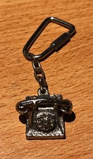 Portachiavi vintage in metallo - Telefono a disco retrò - Oggetto da collezione